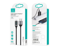USAMS Kabel pleciony lightning 1,2m LED 2,4A srebrno-czarny - 1569026 - zdjęcie 7